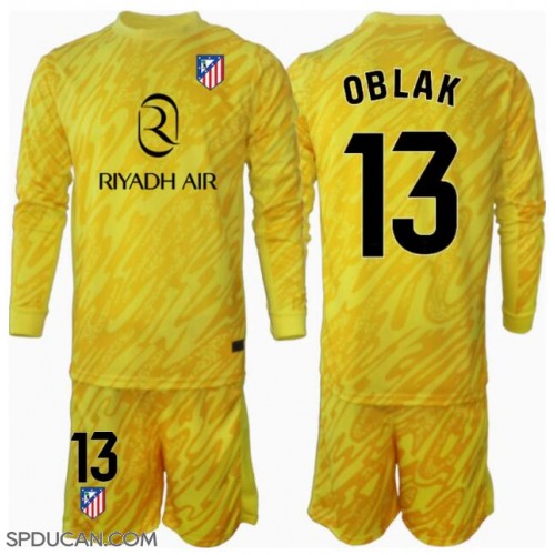 Dječji Nogometni Dres Atletico Madrid Jan Oblak #13 Golmanski Rezervni 2024-25 Dugi Rukav (+ Kratke hlače)
